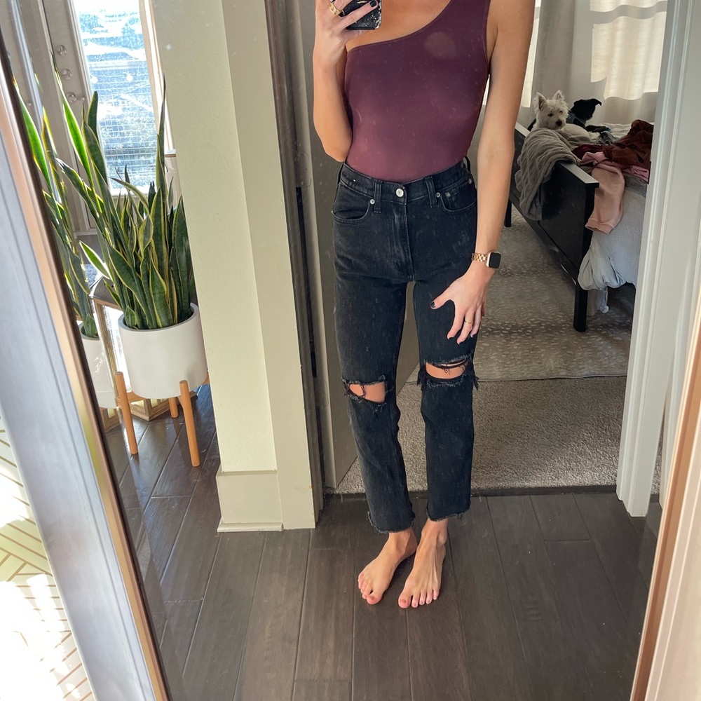 Abercrombie distressed cropped jeans